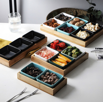 Japanese-style household ceramic platter snack plate nut plate snack plate living room coffee table net red Nordic bar