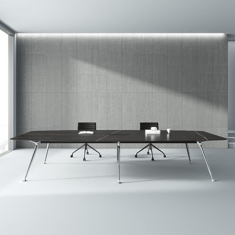 St. Ode Laurent black gold slate conference table simple modern long table large table and chair combination office furniture