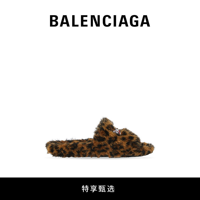 (exclusive) BALENCIAGA PARISIAN FAMILY FURRY LADY BAO WELN TIDE SLIPPERS STYLE SANDALS-Taobao