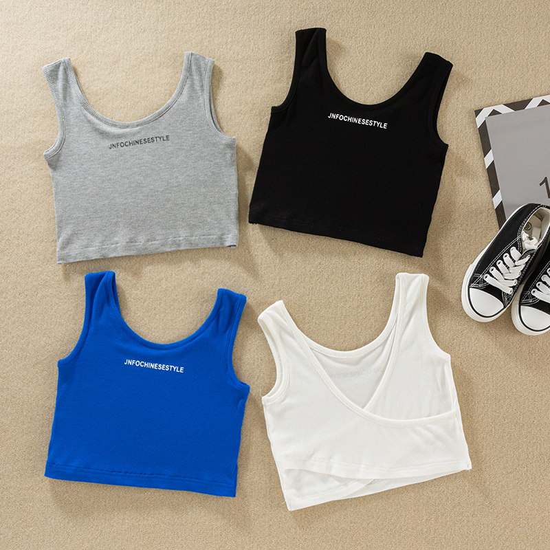 Girls underwear underwear undershirt in the big boy small vest girl pure cotton beauty back children wear sleeveless suspender shirt 12 years old
