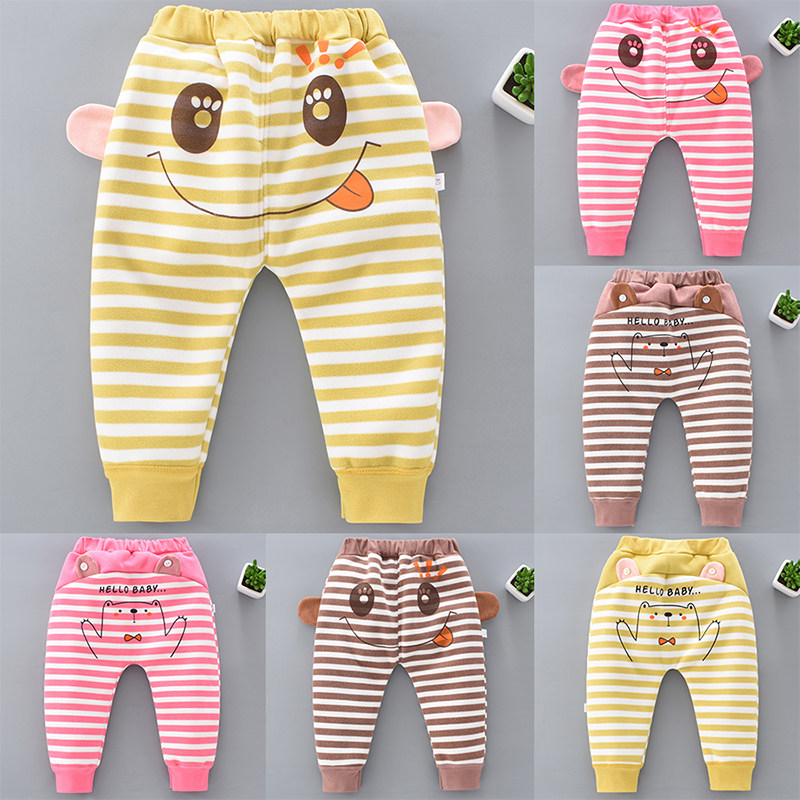Baby big butt PP pants plus velvet baby children warm children spring, autumn and winter thick outer wear harem long pants