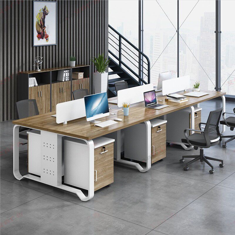 Screen station staff office desk and chair combination simple modern office double four 46 people partition card seat financial table
