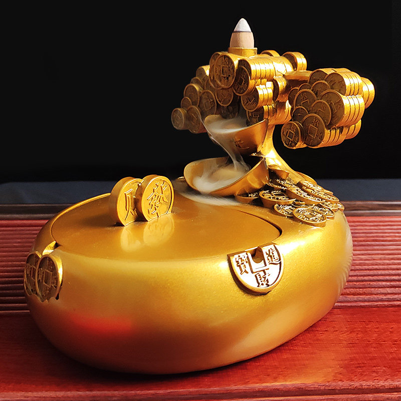 Chinese ashtray retro trend back to send father birthday gift with lid anti-fly ash sealed large ashtray