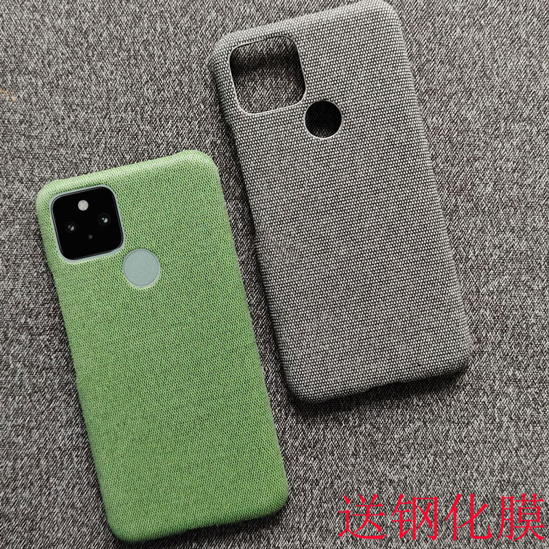 Suitable for Google Pixel 5 Phone Case, Half-Wrapped Fabric Cover, 4 Protective Cases, 4A 5g Anti-Drop Back Cover, Green, for Men and Women