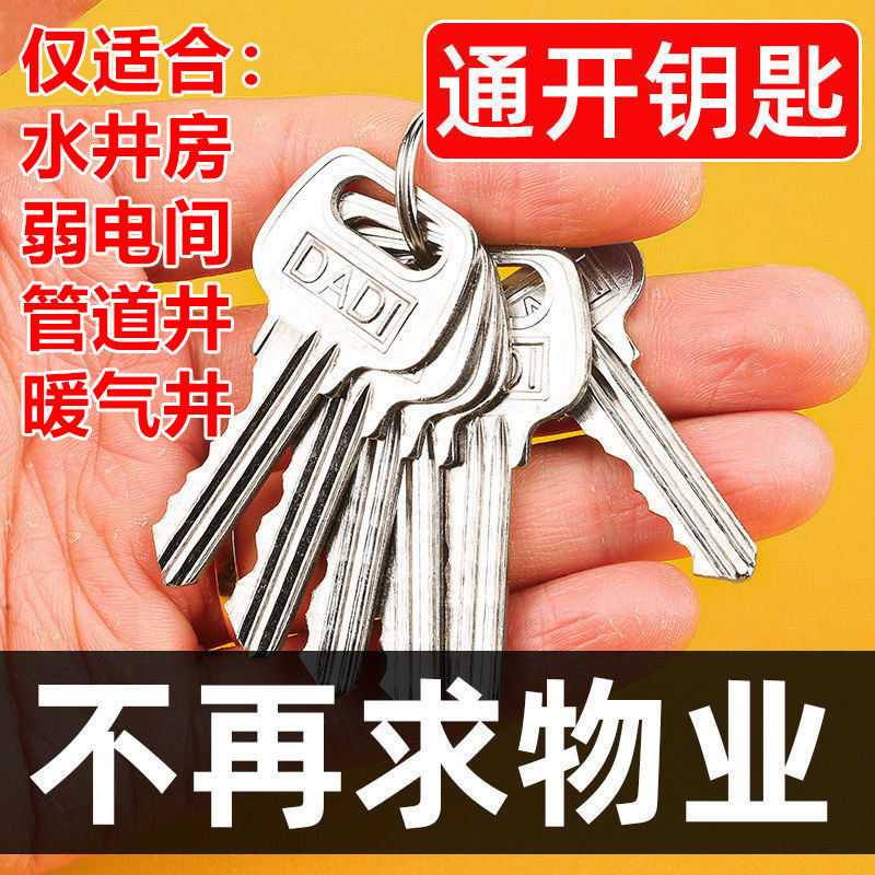 Universal Key for Property Management: Lock Cylinder, Key for Utility Room, Water Well, Electric Well, Water Meter, Water and Electricity Room, Fire Door, Weak Current Room