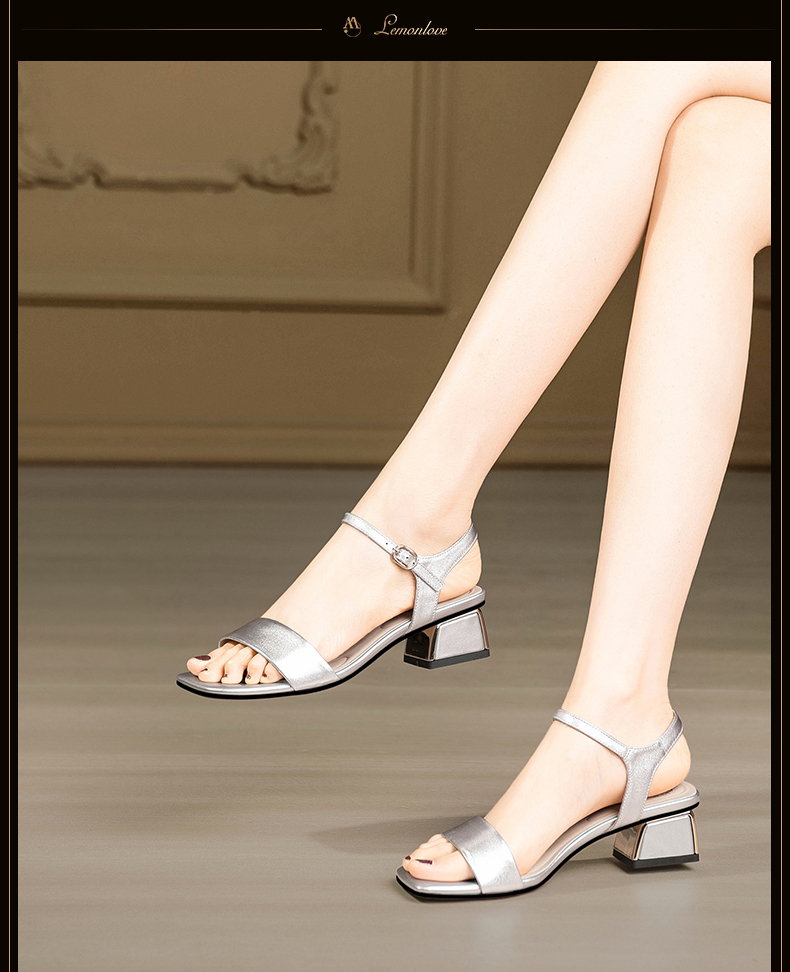 C9099 2850K GIÀY DÉP SANDAL NỮ LEMREFL BIG SIZE NGOẠI CỠ GÓT VUÔNG MÙA HÈ GIÀY DÉP NỮ DA BÒ G06 SẢN PHẨM MỚI