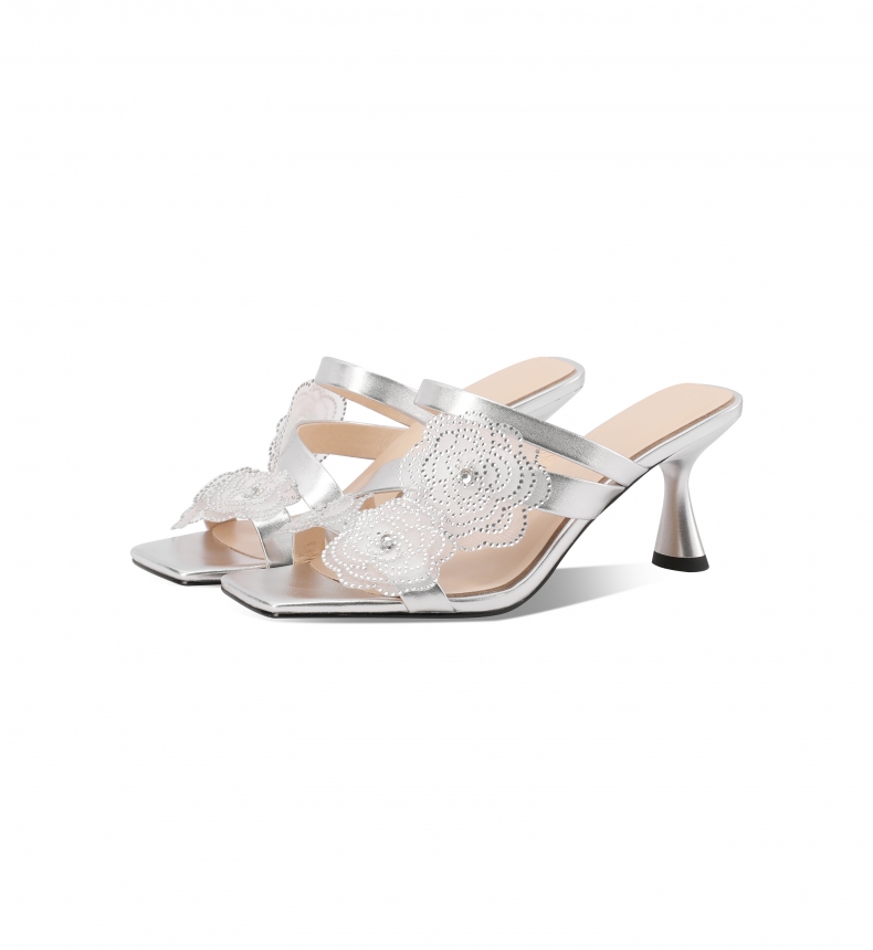 C9109 2940K GIÀY DÉP SANDAL NỮ LEMREFL GẮN ĐÁ GÓT NHỌN MÙA HÈ HỌA TIẾT HOA GIÀY DÉP NỮ G06 SẢN PHẨM MỚI