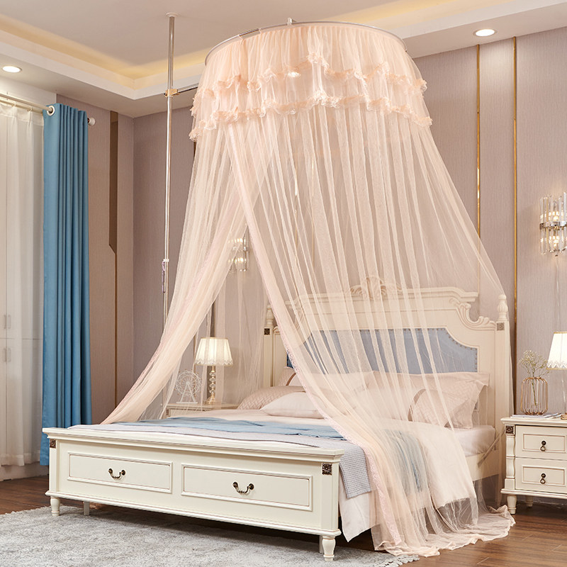 Huahun Free Clothing Suspended Ceiling 1 2 m 1 8m Round top mosquito net Princess Landing Court Mosquito nets Encrypted Whole Tent