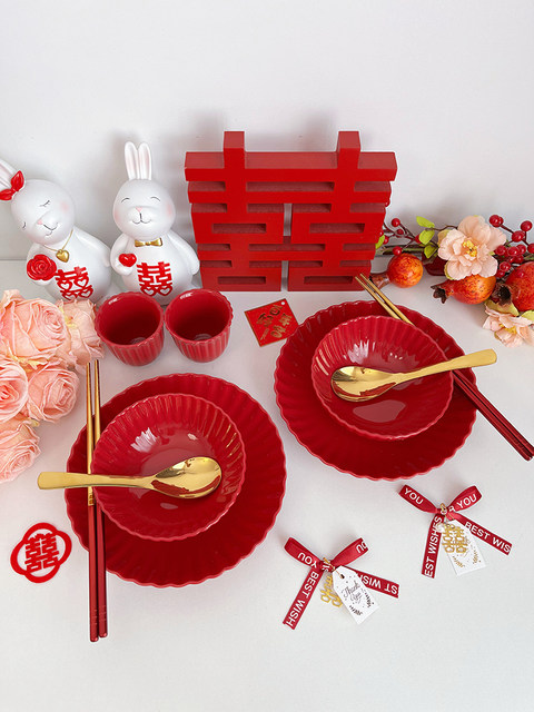 Wedding Gifts for Newlyweds, Tableware and Chopsticks Set, Wedding Gifts for Best Friends, Bride's Dowry, Engagement, Practical Housewarming Gifts