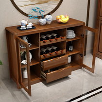 Solid wood dining side cabinet Kitchen cabinet Household cupboard Kitchen cabinet storage locker Tea cabinet against the wall wine cabinet