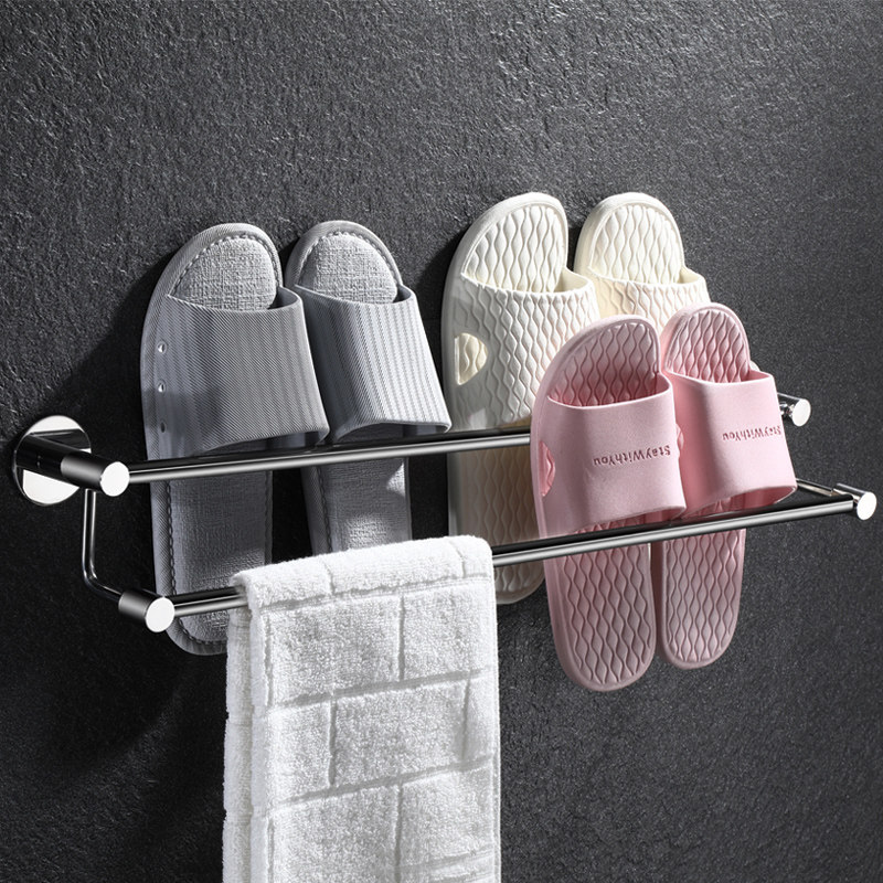 Dressing room 304 Stainless Steel Slippers Rack Free shower room Shower Room Wall-mounted Shoes Drain rack