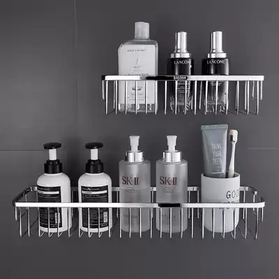 Powder room shower net basket rack Punch-free 304 stainless steel bathroom shower room single-layer wash storage rack
