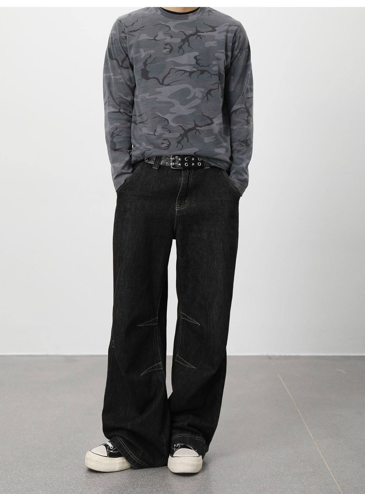 PLUS NO LOGO Washed Camo Long-Sleeve Tee