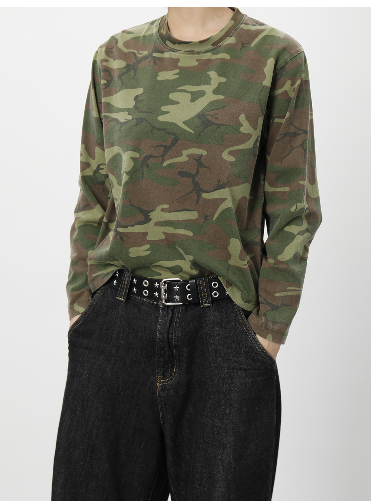 PLUS NO LOGO Washed Camo Long-Sleeve Tee