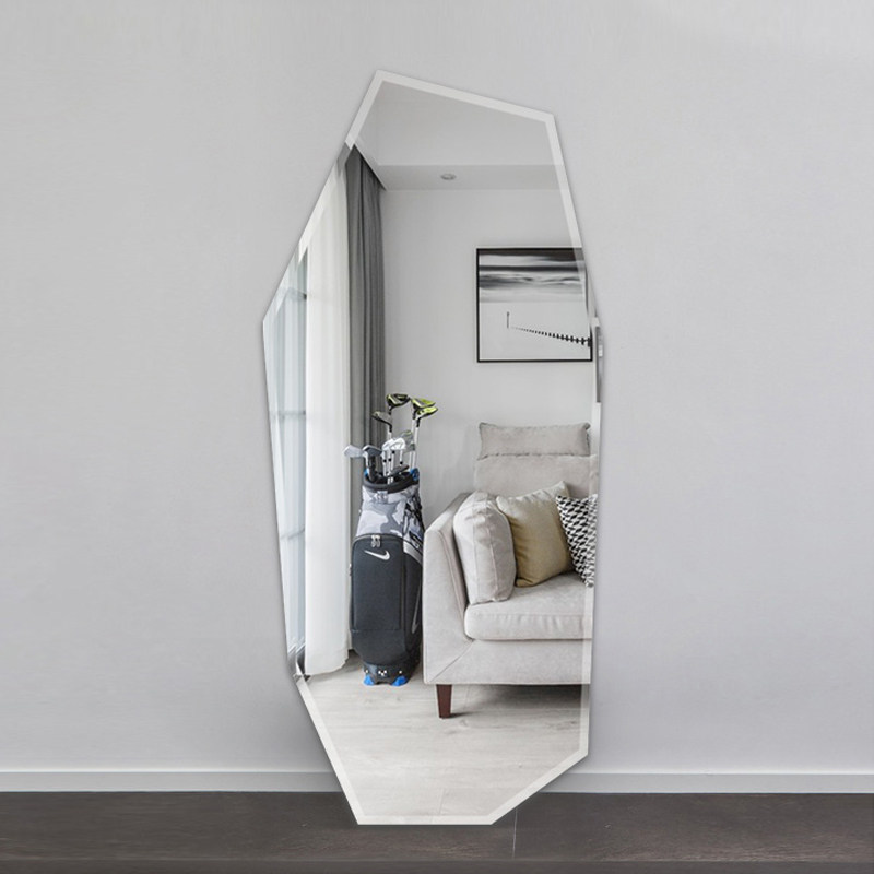 Italian irregular design pioneer glass floor wall full body mirror bevel custom Nordic