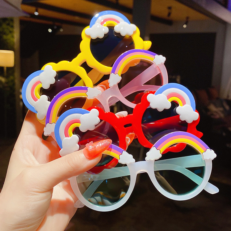 Children Sunglasses Little Girl Cute Korean Version Rainbow Glasses Girl Baby Summer Sunglasses Anti Glare Sunglasses-Taobao
