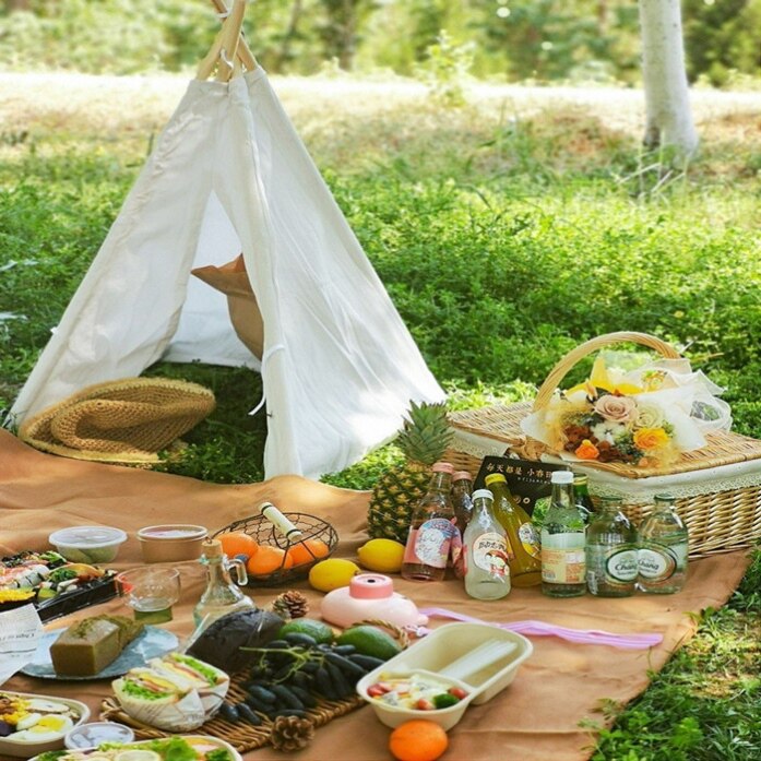 Spring Spring Festival Red Indian Little Picnic Camp Picture Prop in the Atmosphere Around Decoration