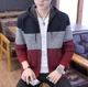 Fuguiniao đích thực mùa thu mới dày cardigan dây kéo áo len nam cổ đứng áo khoác rộng rãi áo khoác dệt kim ấm áp - Áo len thể thao / dòng may