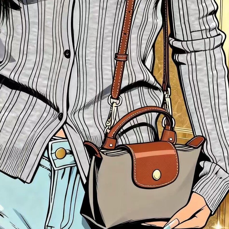 French-Style Nylon Dumpling Bag with Top-Layer Cowhide, Versatile Classic Large-Capacity Mini to Medium-Sized Shoulder and Underarm Bag French-Style Nylon Dumpling Bag with Top-Layer Cowhide, Versatile Classic Large-Capacity Mini to Medium-Sized Shoulder and Underarm Bag