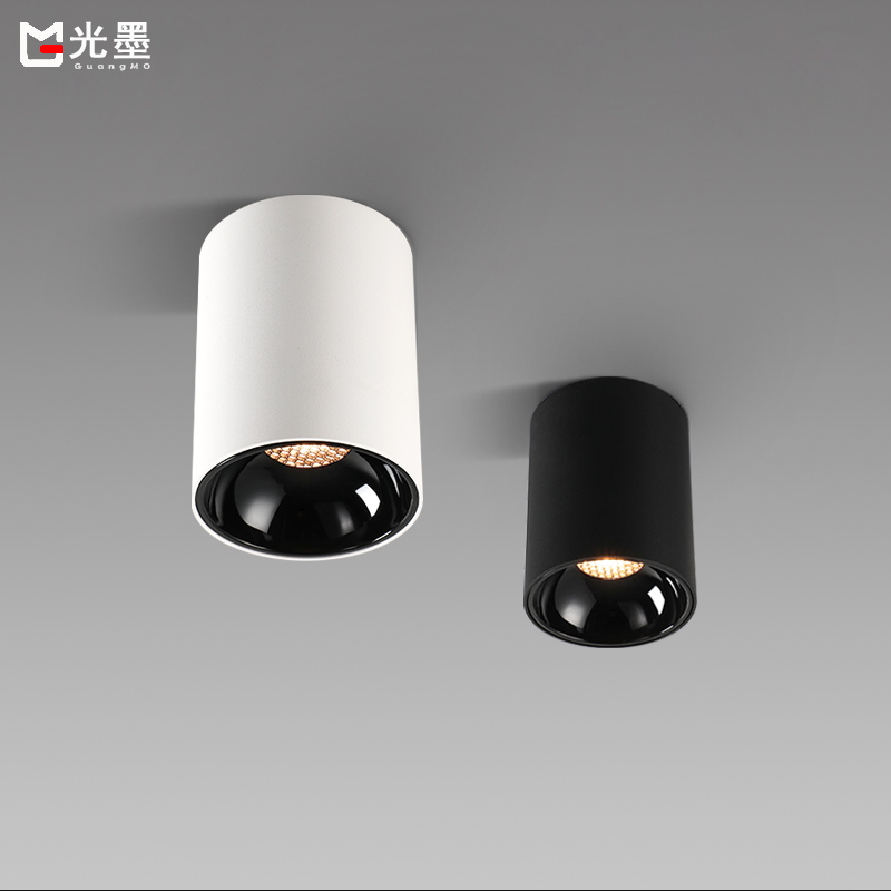 Surface mounted spotlight anti-glare COB round living room small spotlight Nordic aisle background wall without main light single head downlight