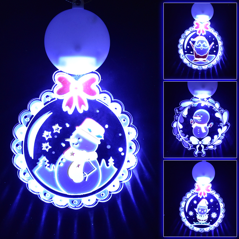 Creative 3D festive decorations Christmas Styling Shine Pendant Round LED Luminous Snowman Elf Pendant