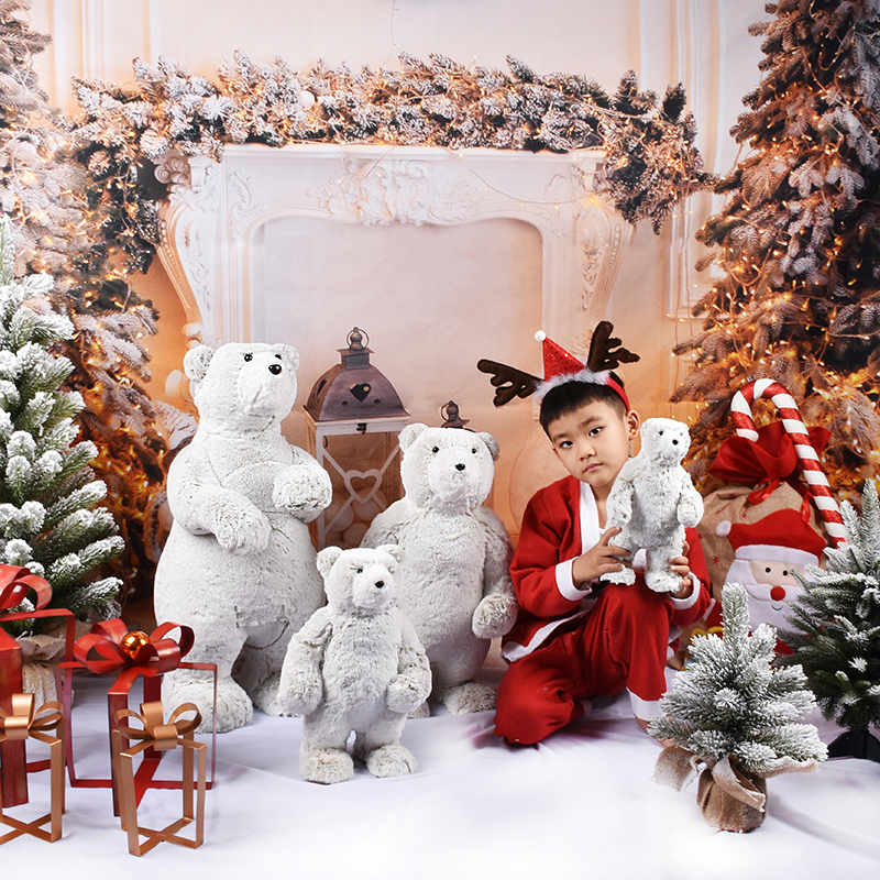 Eurostyle Flocking Bear Swing Piece Home Mall Scene Placement Decorations Jerry stuffed Bear polar bear shooting props