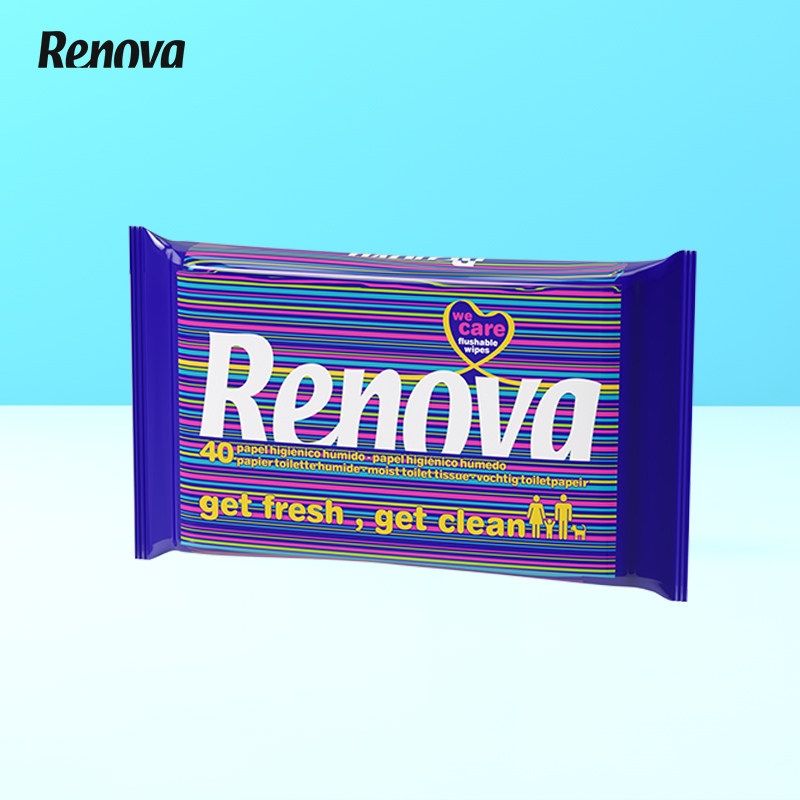 Renova Portugal imported wet toilet paper women's portable small bag to wipe the butt of the toilet wipes can flush the toilet