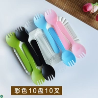 Цветная ложка вилка 10 тарелок 10 вилок