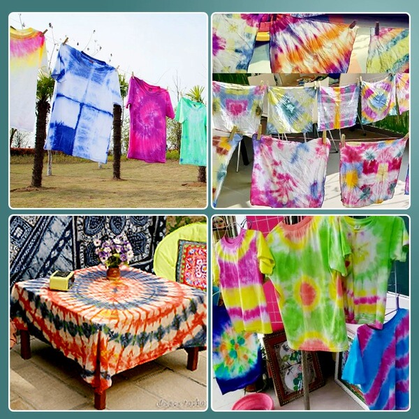 Tie-Dyed Handkerchief Pure Cotton White T-shirt Short-Sleeved Scarf Canvas Bag Pillow Waxed White Cloth Square Scarf Hat Socks