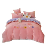 Зимний демисезонный комплект, хлопковое одеяло, двусторонний фланелевый пододеяльник, 4 предмета