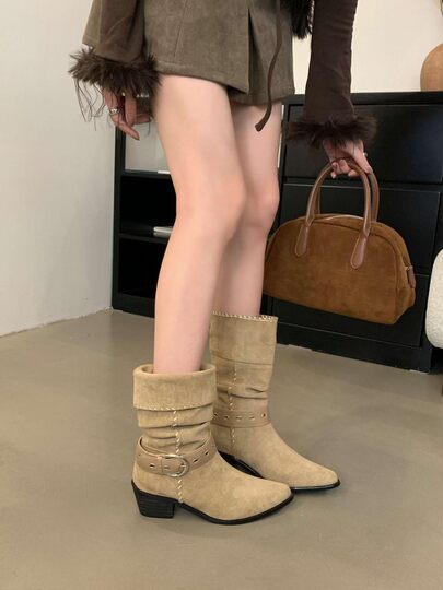 Туристические ботинки Xinjiang Altay, американские ретро-ботинки до середины икры в западном стиле, ботинки Maillard Martin, короткие ботинки в стиле северо-западного ветра, туристические ботинки.