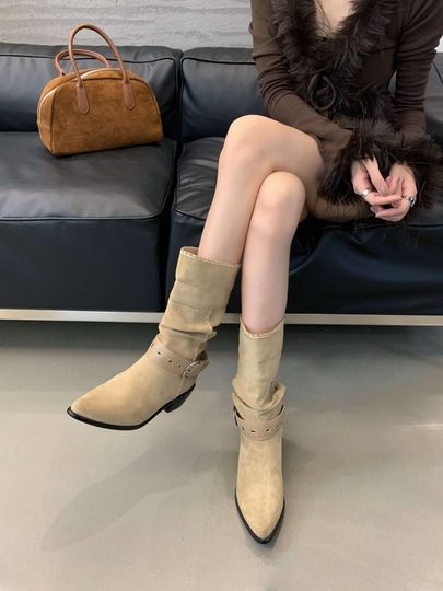 Туристические ботинки Xinjiang Altay, американские ретро-ботинки до середины икры в западном стиле, ботинки Maillard Martin, короткие ботинки в стиле северо-западного ветра, туристические ботинки.