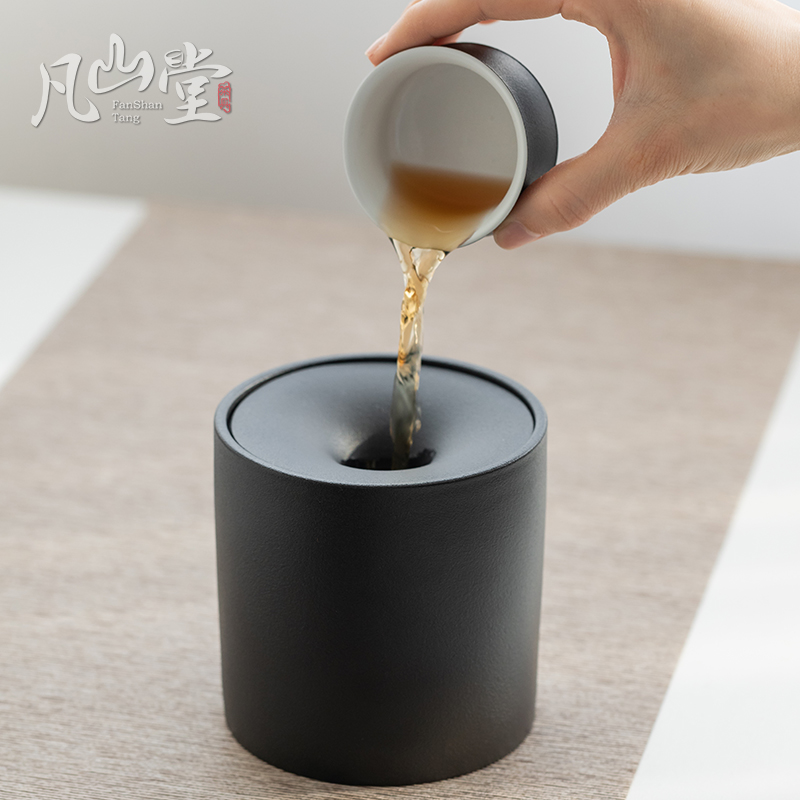 Modern Tea Scum Bucket Day Style Ceramic Tea Wash No. Building Water Gongfu Tea Tea Cup Water Spittoon Pens Wash Tea Tract Accessories