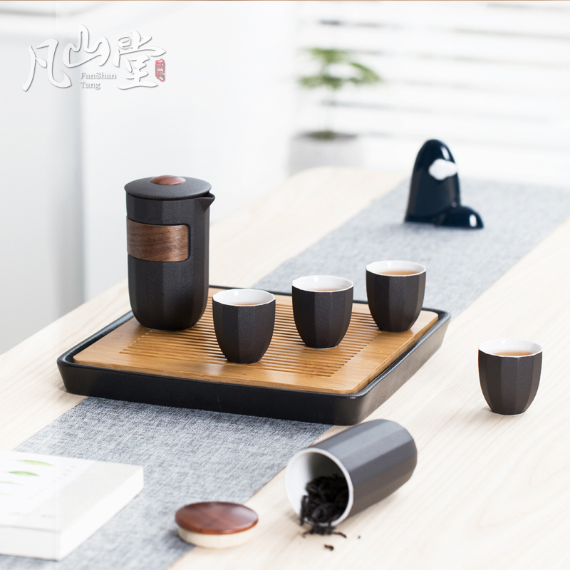 Travel tea set set Modern portable one pot four cups Car express cup Outdoor travel tea pot small set