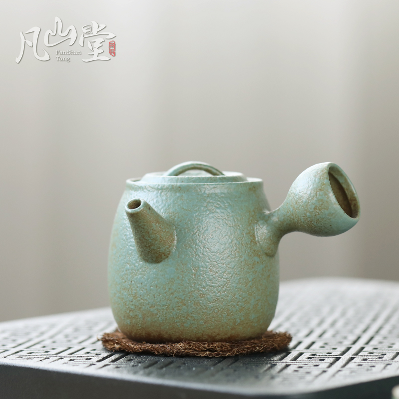 Japanese teapot tungsten single pot ceramic side put pot home kung fu tea set brew tea pot personal vintage filter teapot