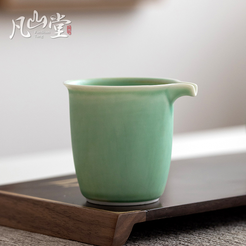 Ceramic Fair Cup Tea Set Fair Cup Su Beating Green Uniform Cup Home Tea Sea Sub tea instrumental Gongfu Tea Road spare parts