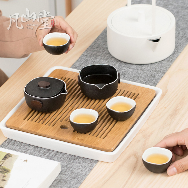 Fanshantang household portable travel tea set modern fast customer cup set Japanese-style one pot four cups fashion teapot