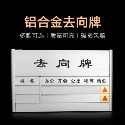 Aluminum alloy personnel go to the card multi-person custom-made Department card paint screen printing card go to the notice board bulletin board table in the post-office sign blank go-to-order