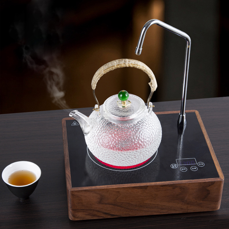 Hupeach Wood Black Crystal Stove Cooking Tea Machine Fully Automatic Upper Water Integrated Small Household Timed Glass Burning Kettle Suit Style