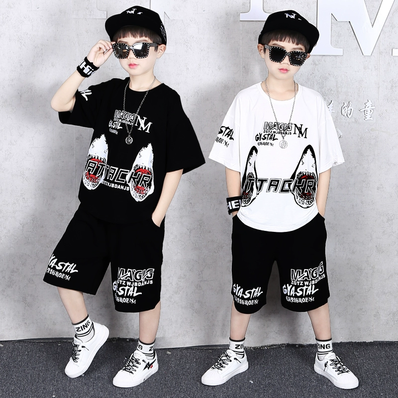 Ngày thiếu nhi Trang phục dành cho trẻ em Bé trai Hip Hop Đường phố Bộ đồ khiêu vũ Jazz Múa mẫu giáo Trang phục khiêu vũ Bông trẻ em - Trang phục