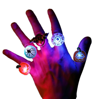 Pumpkin lantern glow ring halloween decoration for kids