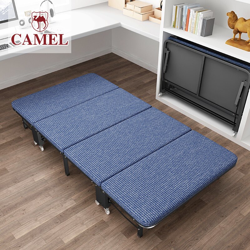 Camel Folding Bed Linen Office Lunch Break Simple Home Lounger Afternoon Nap Theorist double accompanied by the armchair