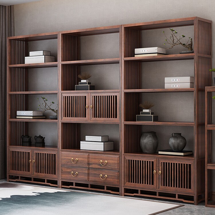 Bogu frame solid wood imitation antique display multi-treasure cabinet New Chinese partition small swing piece set for home tea cabinet