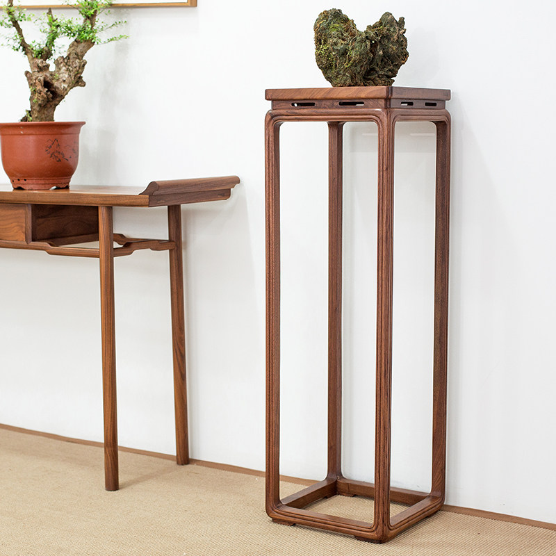 Flower Shelf Shelving Real Wood Indoor Floor Type New Chinese Wood Flower Pot Bamboo Wood Imitation Antique Living Room Chandelia Flower Shelf