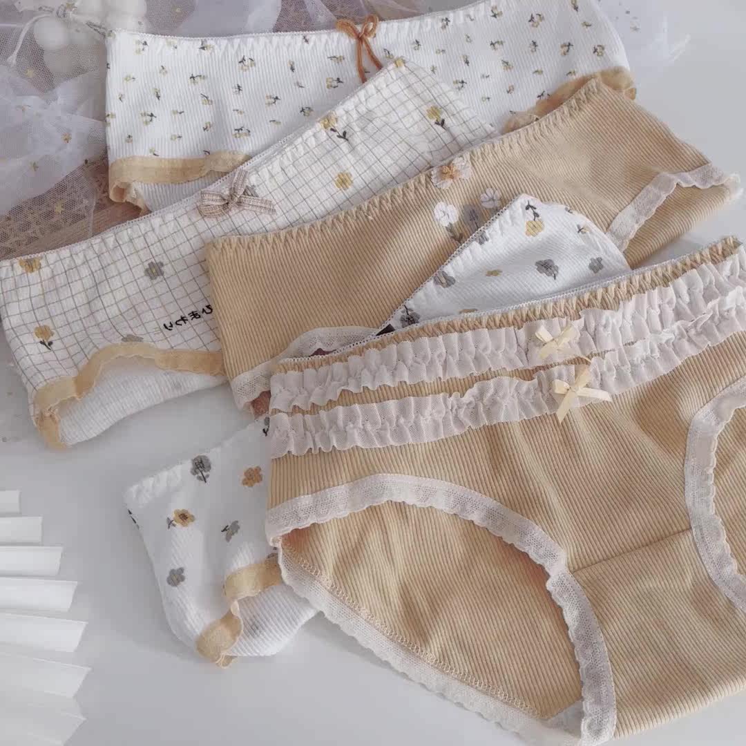 Soft cute underwear female cotton cute Japanese girl comfortable antibacterial crotch sports breathable shorts underwear ladies cotton