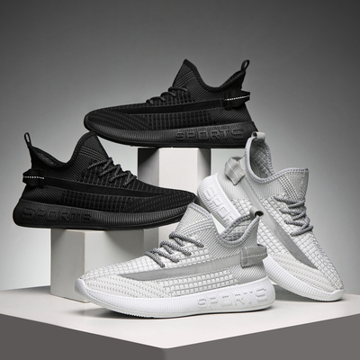 欧伦啄木鸟新款夏季男女情侣鞋飞织潮流透气运动休闲跑步网面男鞋