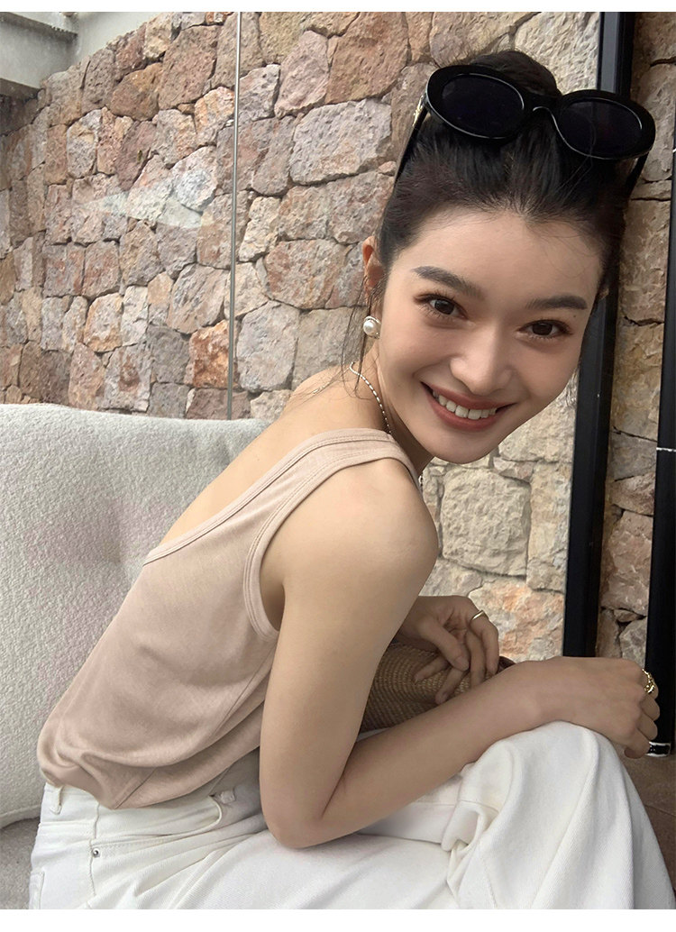 Топы/майки pusumede 复古性感露背吊带背心女夏季外穿宽松慵懒休闲无袖上衣