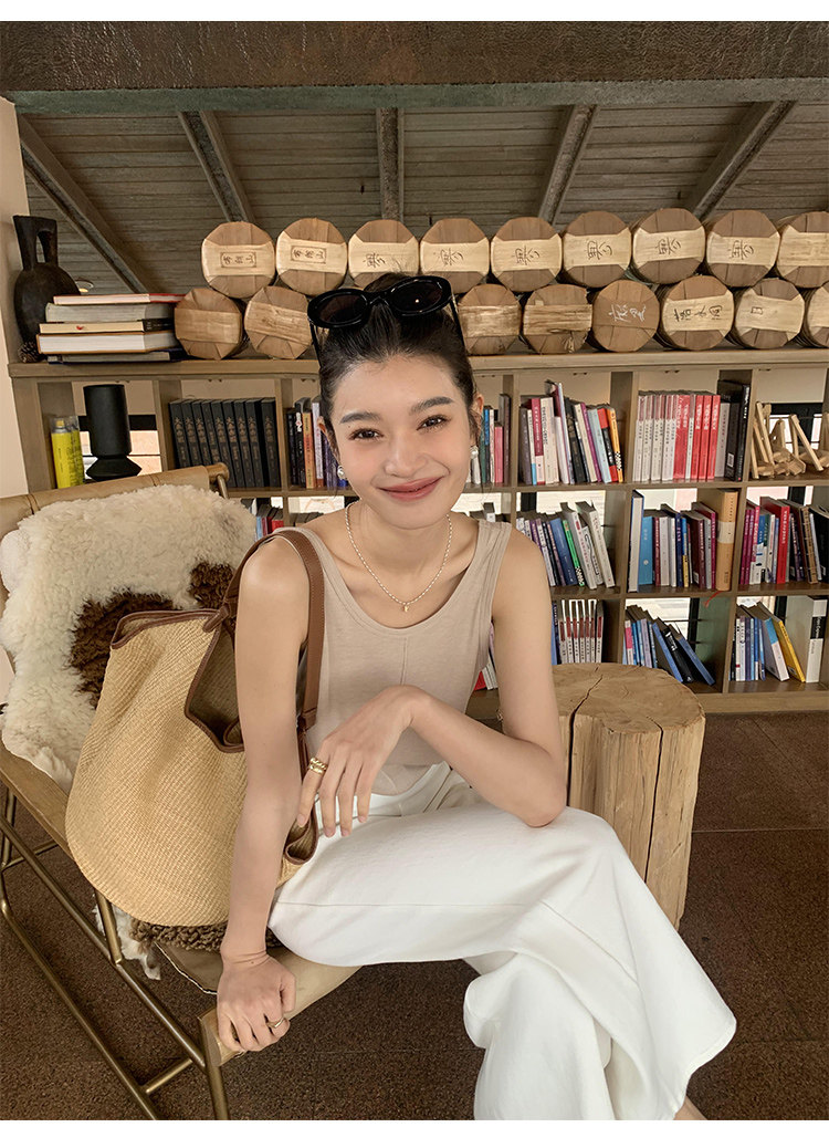 Топы/майки pusumede 复古性感露背吊带背心女夏季外穿宽松慵懒休闲无袖上衣