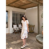 pusumede Дизайнерская юбка, цветочный принт, тренд сезона, длина миди, юбка-пачка, А-силуэт