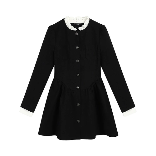 pusumede Черный комплект, приталенный корсет, мини-юбка, юбка, в стиле Шанель, изысканный стиль